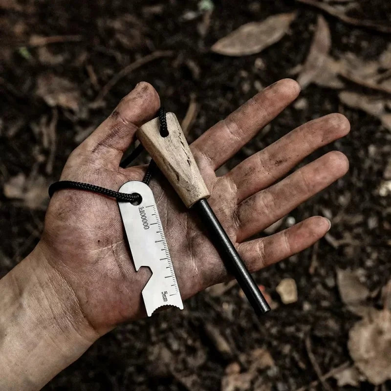 Magnesium Flint Fire Starter Kit — Portable Emergency Ferro Rod for Camping & Hiking