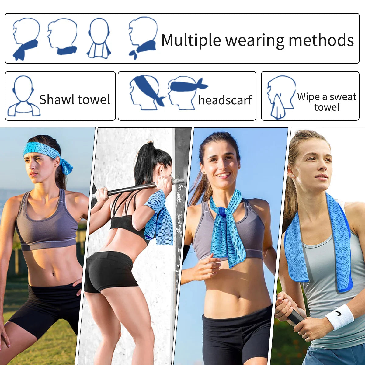 Portable Silicone Cooling Towel — Quick-Dry Sport & Beach Towel